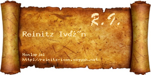 Reinitz Iván névjegykártya